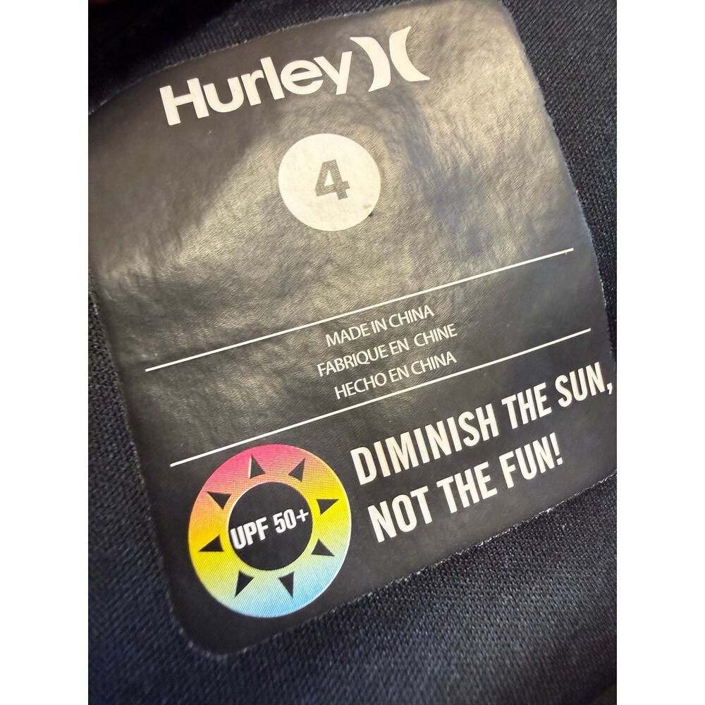 hurley long sleeve surf tee spf 50 boys size 4 - Picture 2 of 4